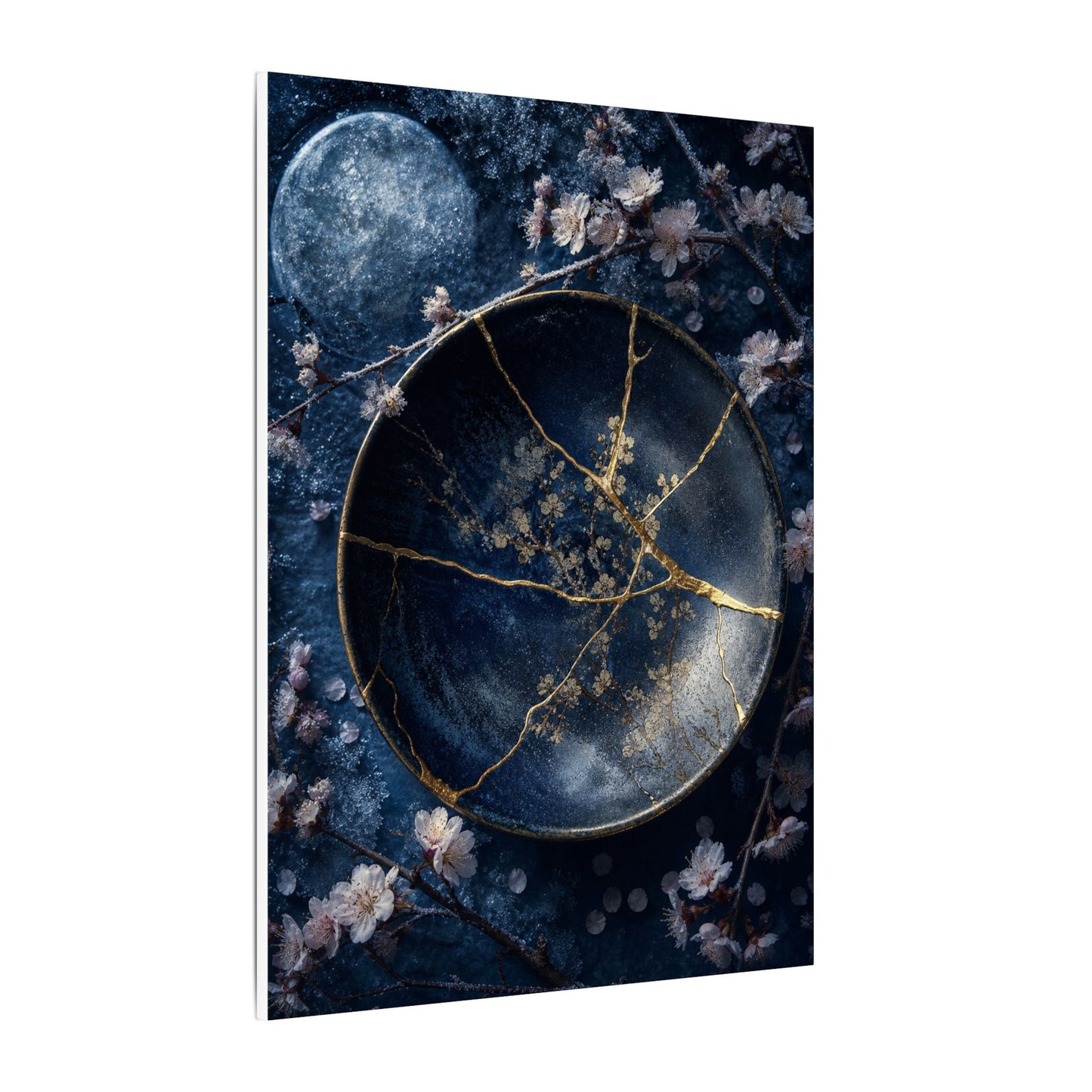 Cherry Blossom Winter Canvas Art | Kintsugi Philosophical Design
