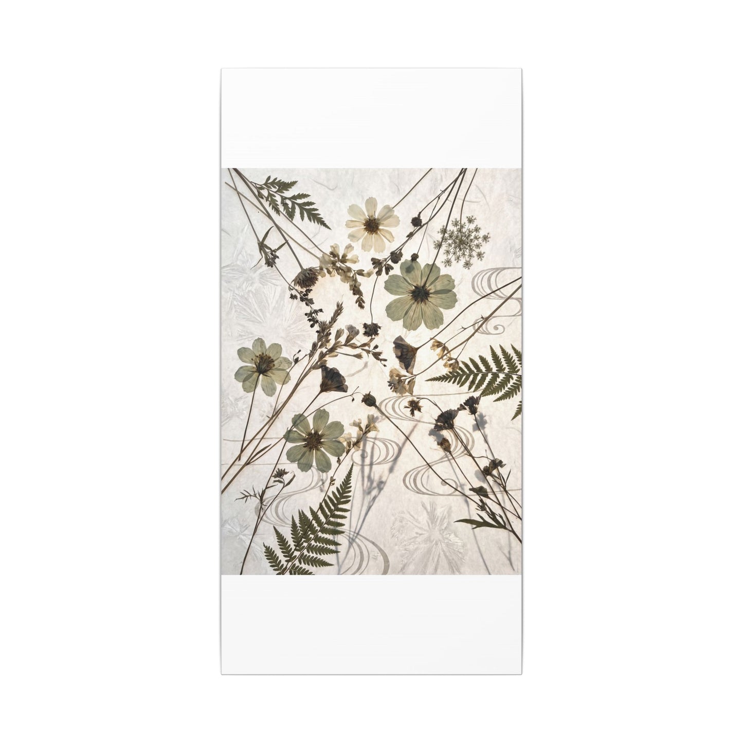 Japandi Dried Flowers in Golden Hour | Japanese Pattern Canvas Art