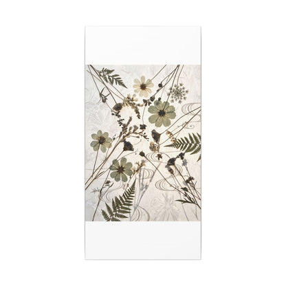 Japandi Dried Flowers in Golden Hour | Japanese Pattern Canvas Art