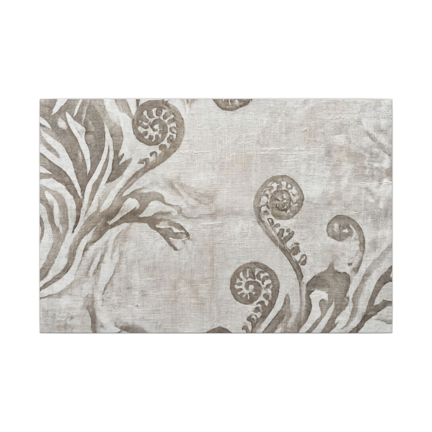 Japandi Fern Unfurling in Overcast | Japanese Pattern Canvas Art