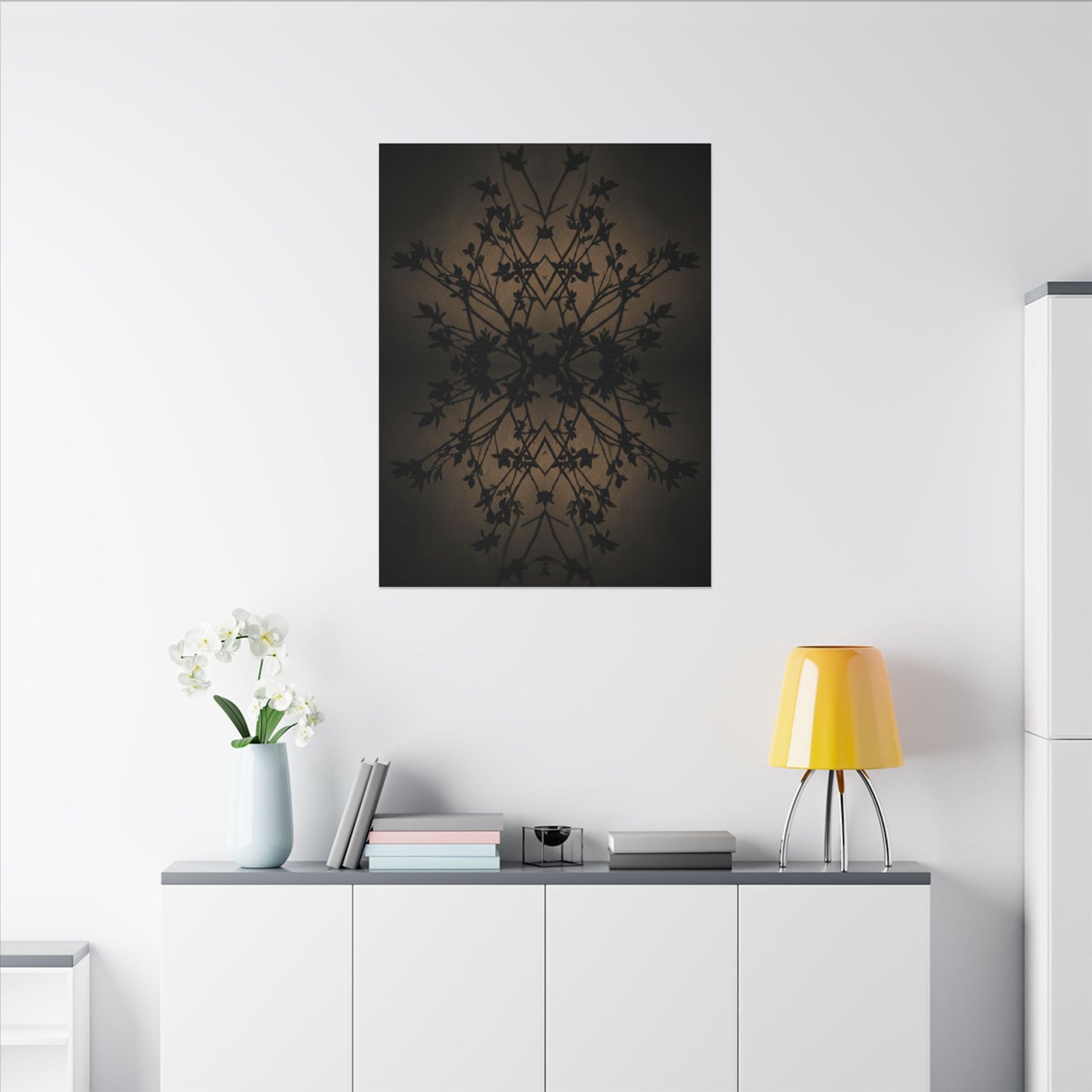 Golden Hour Shadow Play Canvas Art - Dark Japandi Seijaku