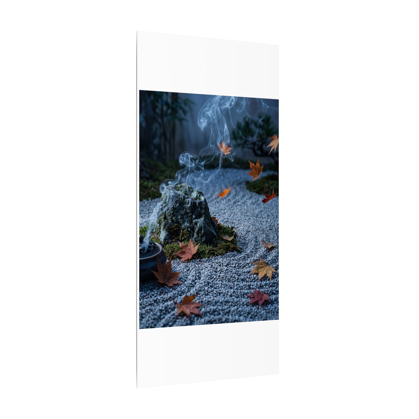 Autumn Incense Smoke Karesansui Canvas Art | Calm Decor