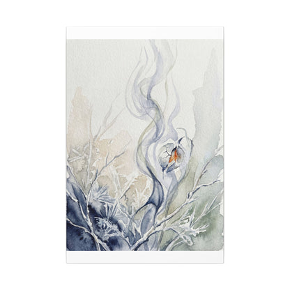 Earthy Incense Smoke Canvas Art - Watercolor Japandi