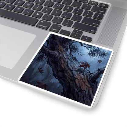 Kanso Pine Tree Sticker - Dark Japandi Shadow Zen