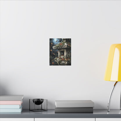 Shibui Stone Lantern Canvas Art - Japandi Minimal Line