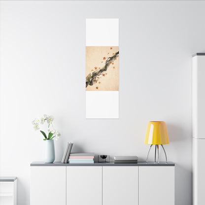 Ink Brushstroke Autumn Canvas Art | Zen Calm Design