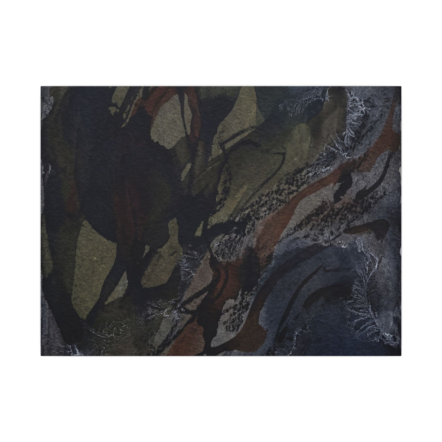 Shadow Play Winter Canvas Art | Dark Japandi Luxurious Design Art Print