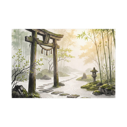 Peaceful Torii Gate Canvas Art - Karesansui Zen