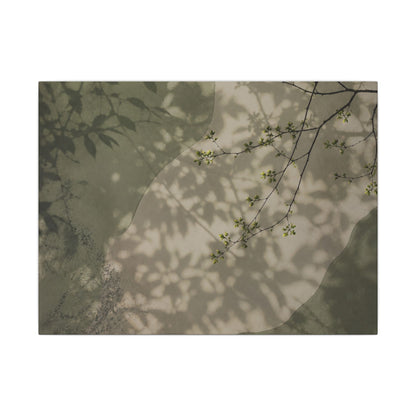 Neutral Shadow Play Canvas Art - Japanese Pattern Japandi
