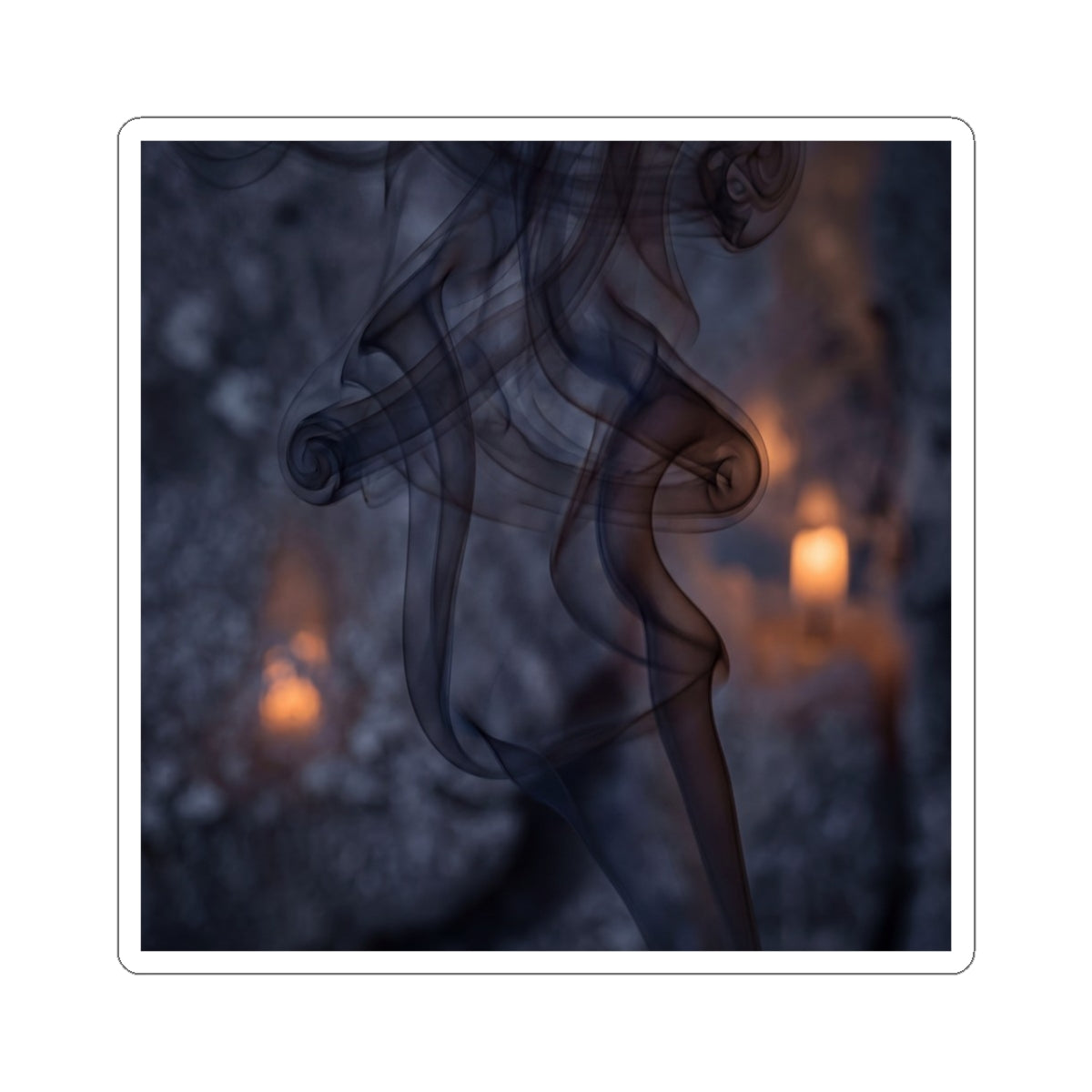 Winter Incense Smoke Shadow Zen Sticker | Moody Decor