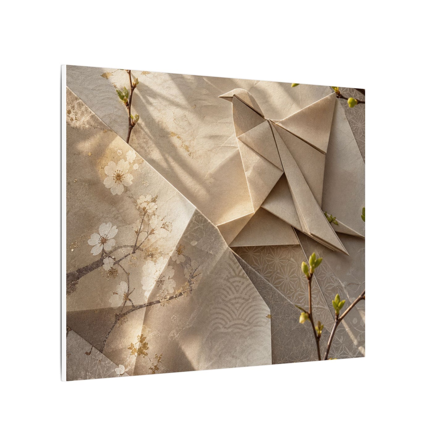 Golden Hour Paper Fold Canvas Art - Japandi Fukinsei