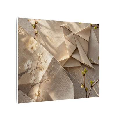 Golden Hour Paper Fold Canvas Art - Japandi Fukinsei