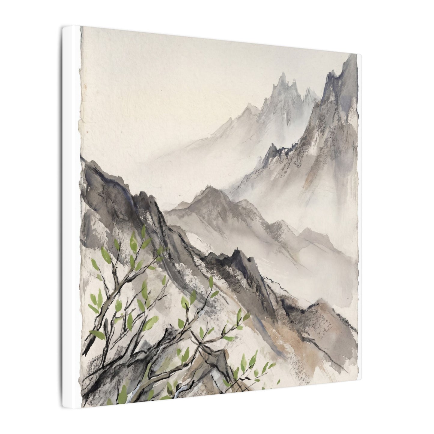 Spring Mountain Mist Texture Canvas Art | Warm Decor