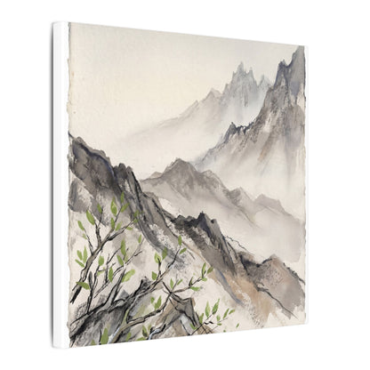 Spring Mountain Mist Texture Canvas Art | Warm Decor