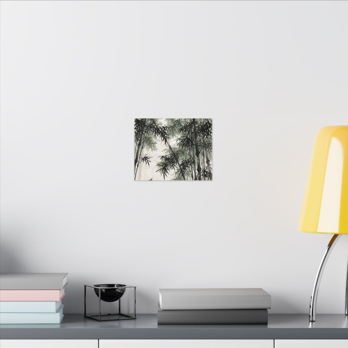 Zen Bamboo Grove in Overcast | Sumi E Canvas Art