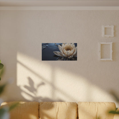 Beautiful Lotus Flower Canvas Art - Gold Vein Kintsugi