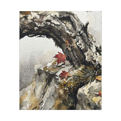 Pine Tree Autumn Canvas Art | Japandi Earthy Design