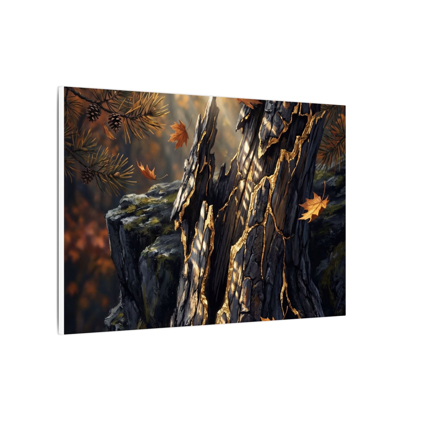 Pine Tree Autumn Canvas Art | Kintsugi Beautiful Design
