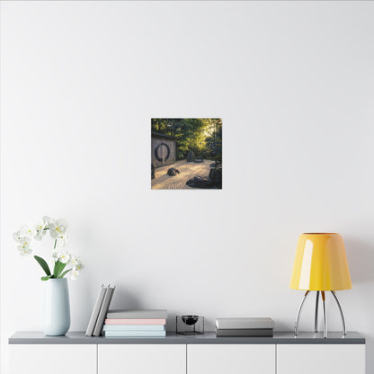 Rock Garden Enso Canvas Art | Tranquil Zen Art