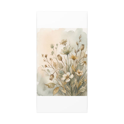 Summer Dried Flowers Watercolor Canvas Art | Elegant Decor