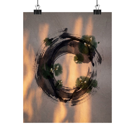 Candlelight Ink Brushstroke Wall Art Print - Dark Japandi Datsuzoku Art Print