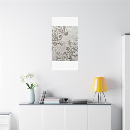 Japandi Fern Unfurling in Overcast | Japanese Pattern Canvas Art
