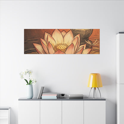 Lotus Flower Summer Canvas Art | Zen Contemplative Design