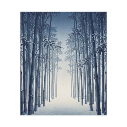 Bamboo Grove Canvas Art | Winter Zen Ukiyo E Inspired Art