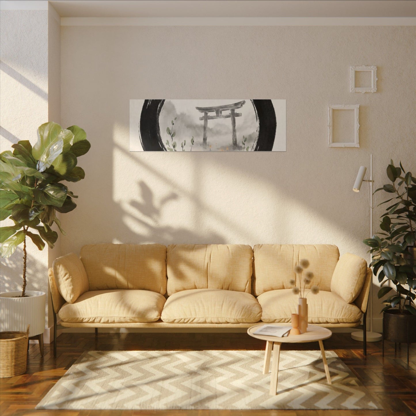 Spring Torii Gate Enso Canvas Art | Tranquil Decor