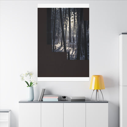 Bamboo Grove Canvas Art | Winter Dark Japandi Moody Minimal Art