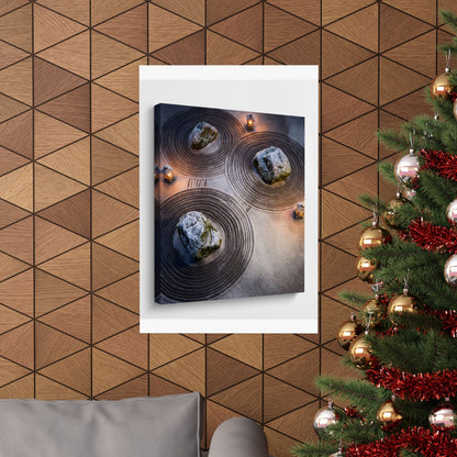 Earthy Rock Garden Wall Art Print - Japanese Pattern Japandi
