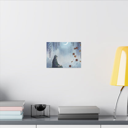 Zen Wisteria in Moonlight | Ukiyo E Inspired Canvas Art