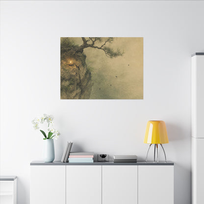 Spring Pine Tree Minimal Line Canvas Art | Earthy Decor