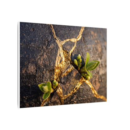 Rust Patina Gold Repair Canvas Art | Resilient Kintsugi Art