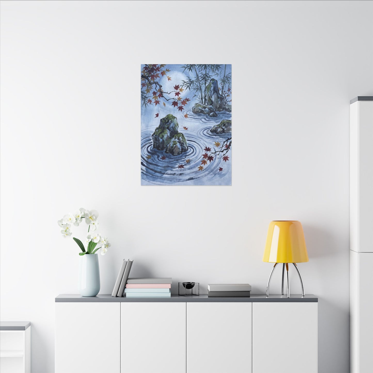 Rock Garden Autumn Canvas Art | Zen Tranquil Design