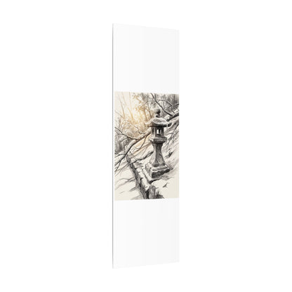 Golden Hour Stone Lantern Canvas Art - Japandi Kanso