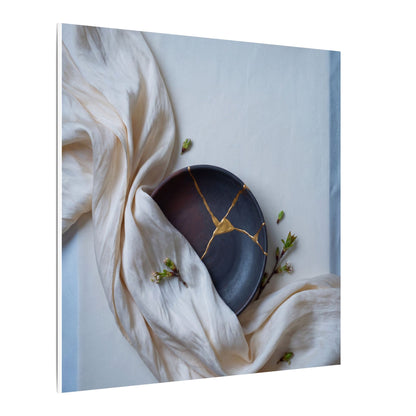 Ma Silk Drape Canvas Art - Kintsugi Gold Repair