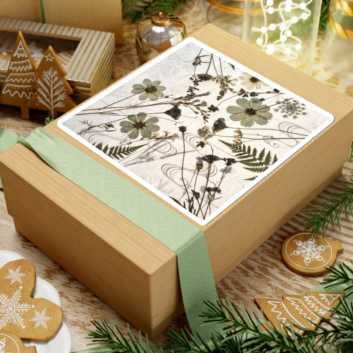 Dried Flowers Winter Sticker | Japandi Earthy Design Art Print
