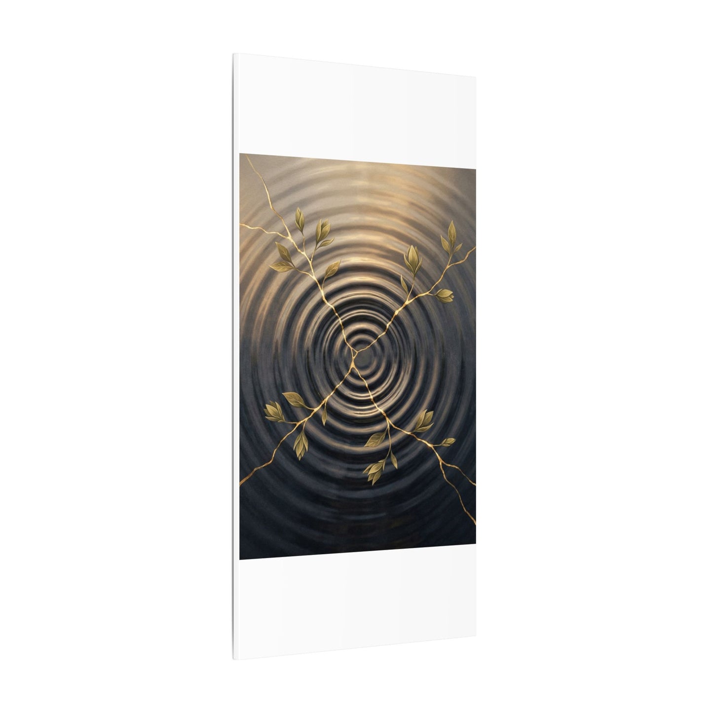Kanso Water Ripple Canvas Art - Kintsugi Gold Vein
