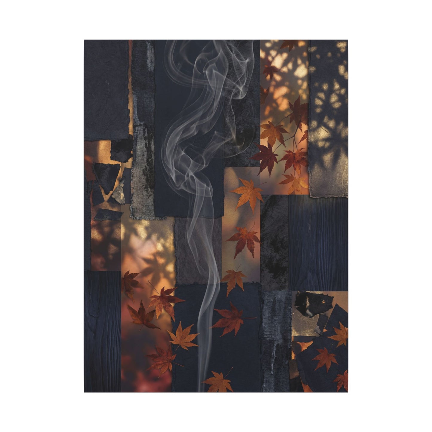 Luxurious Incense Smoke Canvas Art - Dark Texture Dark Japandi