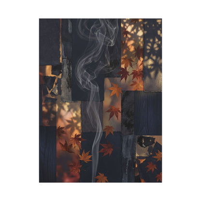 Luxurious Incense Smoke Canvas Art - Dark Texture Dark Japandi