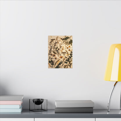Dried Flowers Summer Canvas Art | Japandi Neutral Design