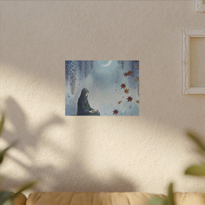Zen Wisteria in Moonlight | Ukiyo E Inspired Canvas Art