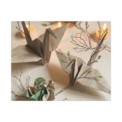 Paper Fold Spring Canvas Art | Japandi Earthy Design