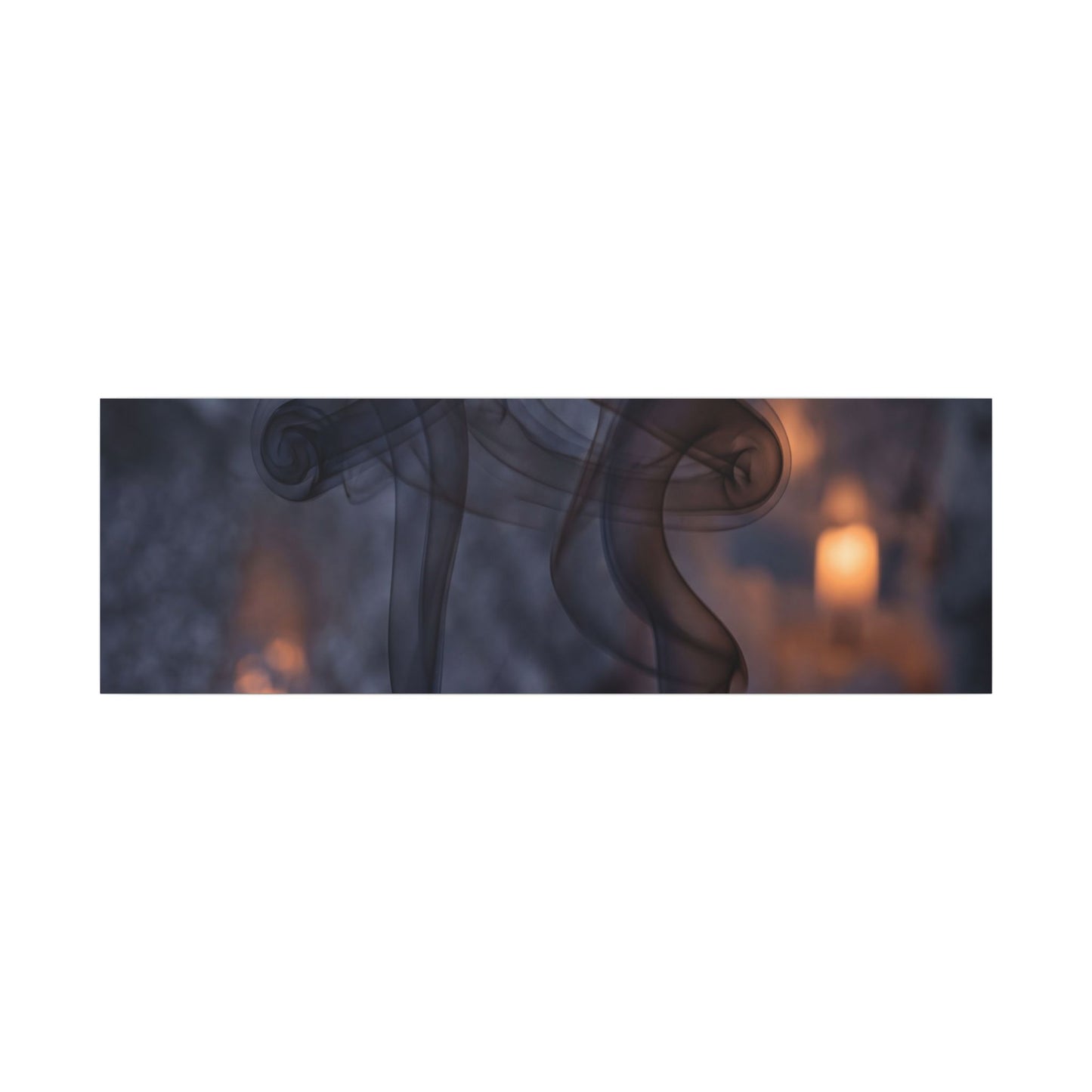 Incense Smoke Winter Canvas Art | Dark Japandi Sophisticated Design