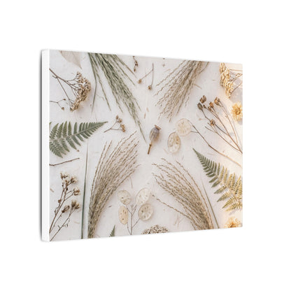 Elegant Dried Flowers Canvas Art - Japanese Pattern Japandi