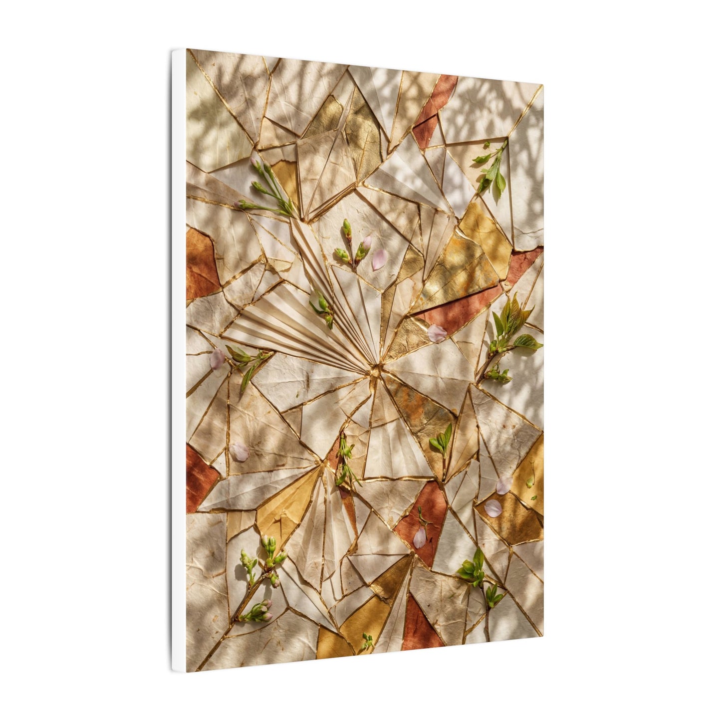 Resilient Paper Fold Canvas Art - Gold Repair Kintsugi