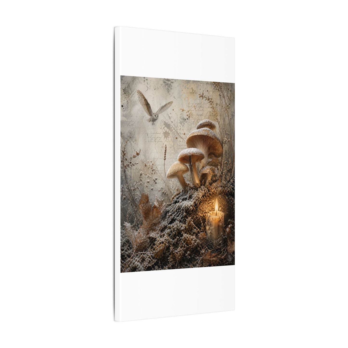 Wild Mushrooms Texture Canvas Art | Elegant Japandi Art