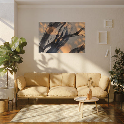 Datsuzoku Ink Brushstroke Canvas Art - Dark Japandi Shadow Zen