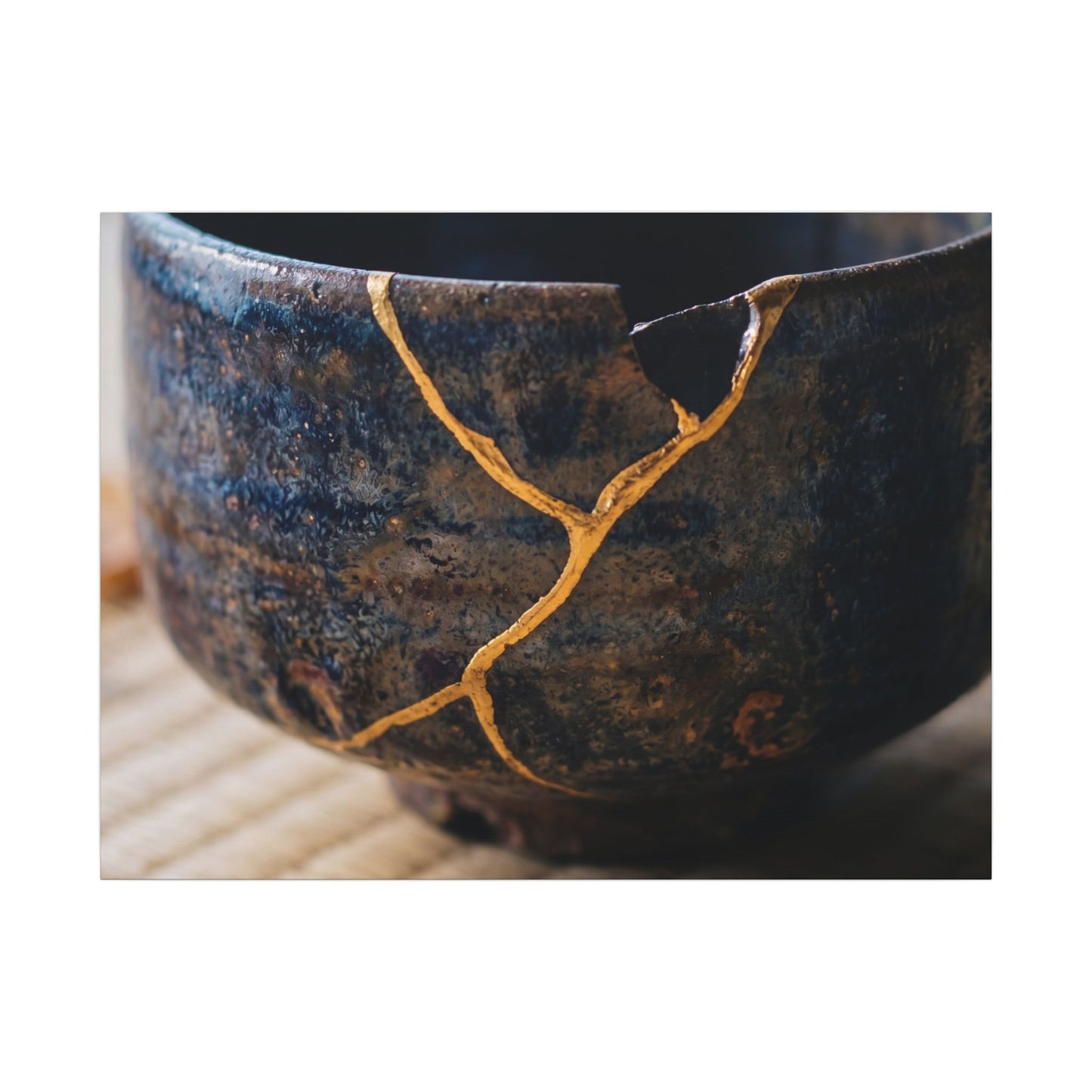 Tea Ceremony Autumn Canvas Art | Kintsugi Healing Design